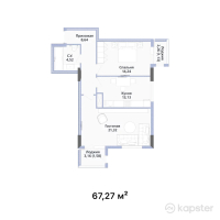 ЖК Rauda — 2-ком 67,3 м² (от 34 644 050 тг)