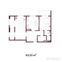 ЖК Firkan Primo — 2-ком 83,6 м² (от 48 876 750 тг)