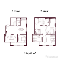 ЖК Firkan Primo — 4-ком 224,4 м² (от 131 285 700 тг)