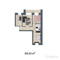 ЖК Malaisary — 3-ком 69,3 м² (от 20 799 000 тг)