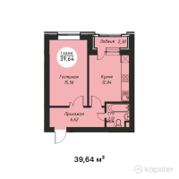 ЖК Happy Land — 1-ком 39,6 м² (от 12 288 400 тг)