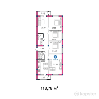 ЖК Sayram — 4-ком 113,8 м² (от 51 201 000 тг)
