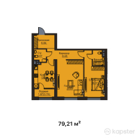 ЖК Aulet Residence — 2-ком 79,2 м² (от 40 001 050 тг)