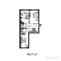 ЖК Aulet Residence — 2-ком 80,8 м² (от 40 788 850 тг)