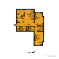 ЖК Aulet Residence — 3-ком 111,6 м² (от 56 352 950 тг)