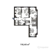 ЖК Aulet Residence — 3-ком 118,4 м² (от 59 792 000 тг)