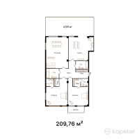 ЖК Zhuldyz Residence — 4-ком 209,8 м² (от 157 320 000 тг)