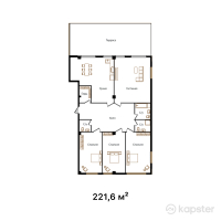 ЖК Zhuldyz Residence — 4-ком 221,6 м² (от 166 200 000 тг)