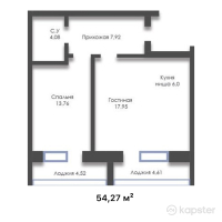 ЖК Sun Rise — 1-ком 54,3 м² (от 13 567 500 тг)