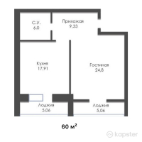 ЖК Sun Rise — 1-ком 60 м² (от 15 000 000 тг)