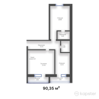 ЖК Sun Rise — 2-ком 90,4 м² (от 22 587 500 тг)
