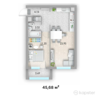 ЖК Talgar City — 2-ком 45,7 м² (от 15 531 200 тг)
