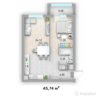 ЖК Talgar City — 2-ком 45,7 м² (от 15 551 600 тг)