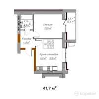 ЖК Abylai Khan — 1-ком 41,7 м² (от 13 761 000 тг)