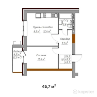 ЖК Abylai Khan — 1-ком 45,7 м² (от 15 081 000 тг)