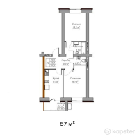 ЖК Abylai Khan — 2-ком 57 м² (от 18 810 000 тг)
