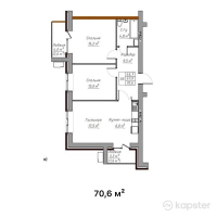 ЖК Abylai Khan — 2-ком 70,6 м² (от 23 298 000 тг)