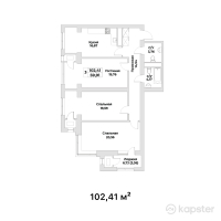 ЖК Комфорт Сити — 3-ком 102.4 м² (от 83,976,200 тг)