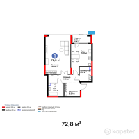 ЖК Atlant Unique — 1-ком 72,8 м² (от 52 780 000 тг)