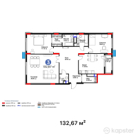 ЖК Atlant Unique — 3-ком 132,7 м² (от 96 185 750 тг)
