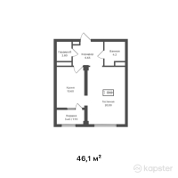 ЖК Capital. Life — 1-ком 46,1 м² (от 53 107 200 тг)