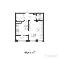 ЖК Capital. Life — 1-ком 49,5 м² (от 56 977 920 тг)