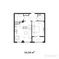 ЖК Capital. Life — 2-ком 54,6 м² (от 62 853 120 тг)
