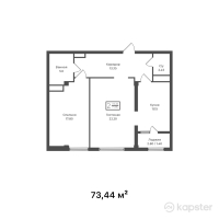 ЖК Capital. Life — 2-ком 73,4 м² (от 84 602 880 тг)