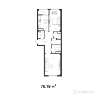 ЖК Capital. Life — 2-ком 76,2 м² (от 87 770 880 тг)
