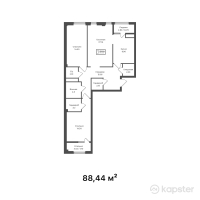 ЖК Capital. Life — 3-ком 88,4 м² (от 101 882 880 тг)