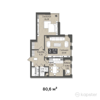 ЖК Europe City — 2-ком 80,6 м² (от 80 197 000 тг)
