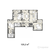 ЖК Europe City — 4-ком 125,2 м² (от 124 574 000 тг)