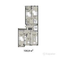 ЖК Europe City — 4-ком 130,9 м² (от 130 245 500 тг)
