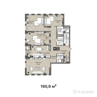 ЖК Europe City — 4-ком 190,9 м² (от 189 945 500 тг)