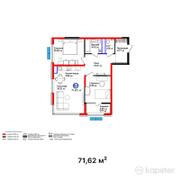 ЖК Urban Hills — 3-ком 71,6 м² (от 36 812 680 тг)