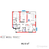 ЖК Urban Hills — 3-ком 95,1 м² (от 48 891 680 тг)