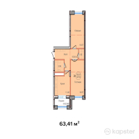 ЖК Imran — 2-ком 63,4 м² (от 22 193 500 тг)