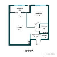 ЖК Abay 130 — 1-ком 49,9 м² (null)