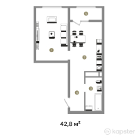 ЖК Auezov City — 1-ком 42,8 м² (от 29 317 999 тг)