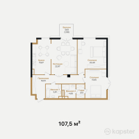 ЖК Hayat Regency — 3-ком 107.5 м² (от 96,750,000 тг)