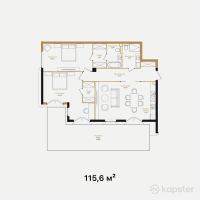 ЖК Hayat Regency — 3-ком 115.6 м² (от 104,040,000 тг)