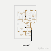 ЖК Hayat Regency — 3-ком 116.5 м² (от 104,850,000 тг)