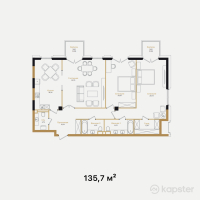 ЖК Hayat Regency — 3-ком 135.7 м² (от 122,130,000 тг)