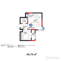 ЖК Grand Turan — 2-ком 46,8 м² (null)