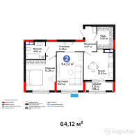 ЖК Grand Turan — 2-ком 64,1 м² (null)