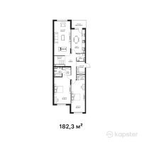 ЖК Monterosa — 3-ком 182,3 м² (от 191 415 000 тг)