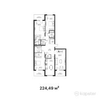 ЖК Monterosa — 4-ком 224,5 м² (от 235 714 500 тг)