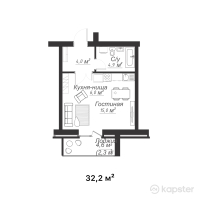 ЖК Burabay Tower — 1-ком 32,2 м² (от 8 372 000 тг)