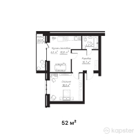 ЖК Burabay Tower — 2-ком 52 м² (от 13 520 000 тг)