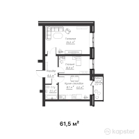 ЖК Burabay Tower — 2-ком 61,5 м² (от 15 990 000 тг)